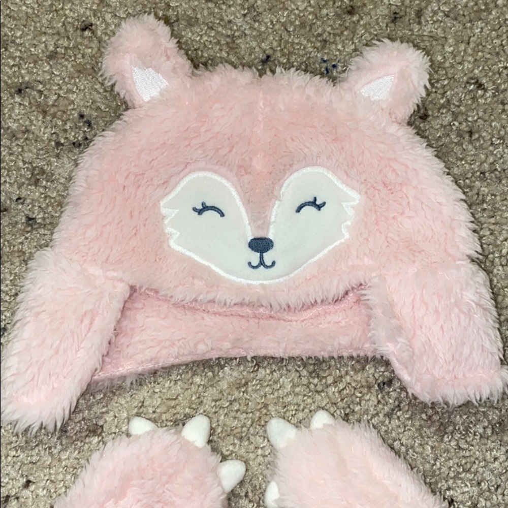 Baby fleece coat, hat and mittens - Picture 3 of 8